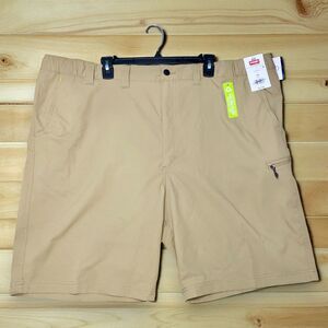 Wrangler Mens Khaki Outdoor Performance 46" Cargo Field Utility UPF Shorts NWT